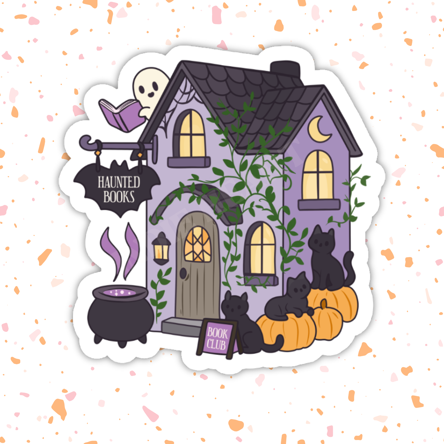 Haunted Book Shop Sticker – Bookish Halloween