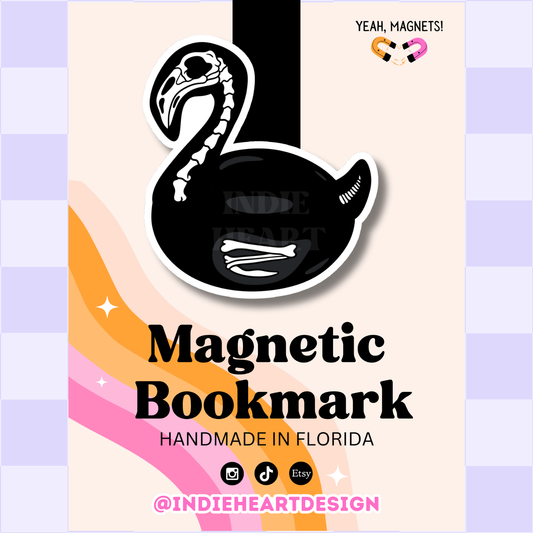 Skeleton Flamingo Float | Magnetic Bookmark 