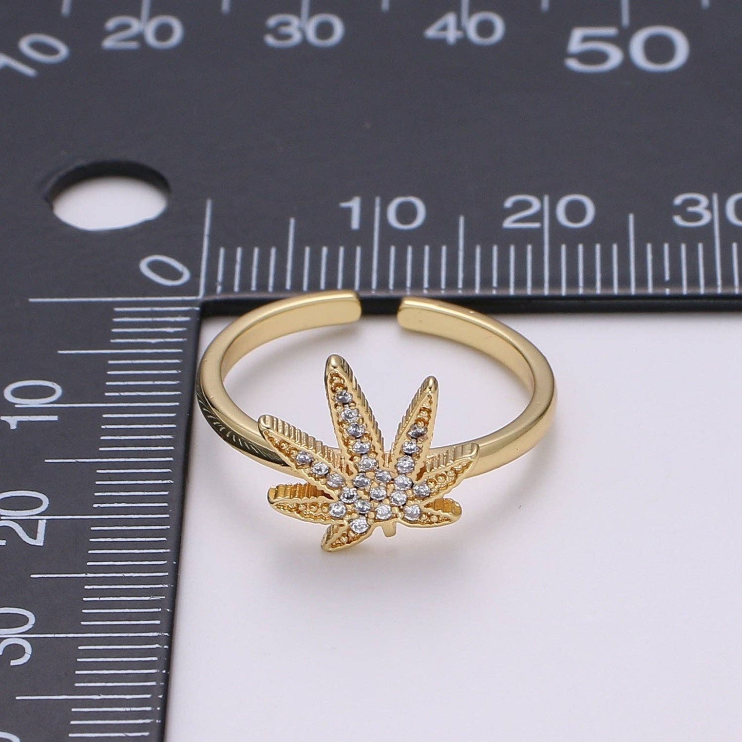 Mary Jane Ring | Studded Cannabis Ring R331