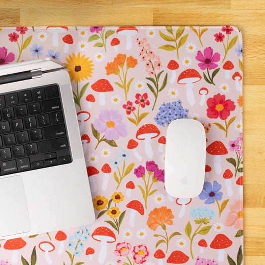 Mushroom Meadows Desk Pad
