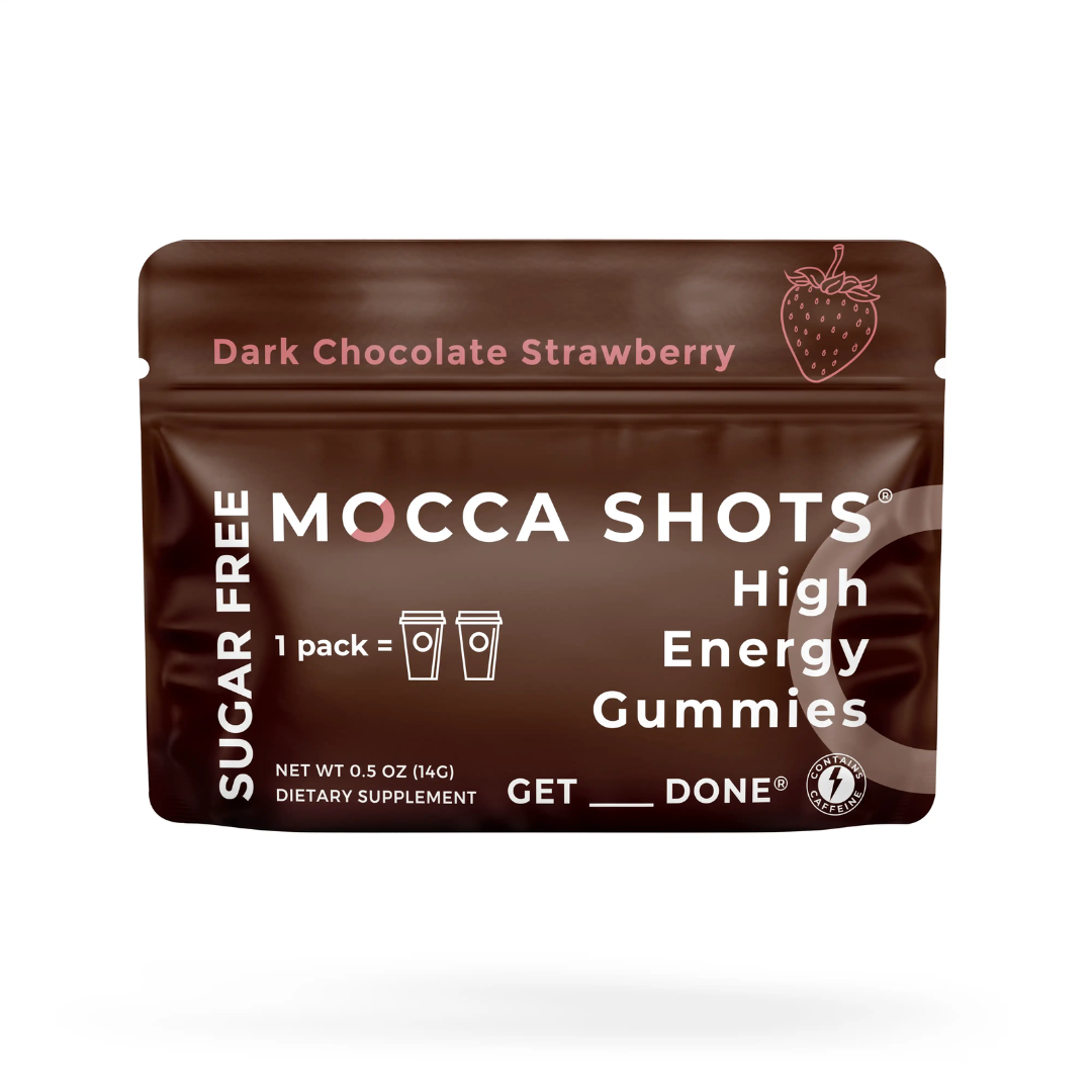Mocca Shots Energy Gummies SUGAR FREE | 2-Pack, Strawberry