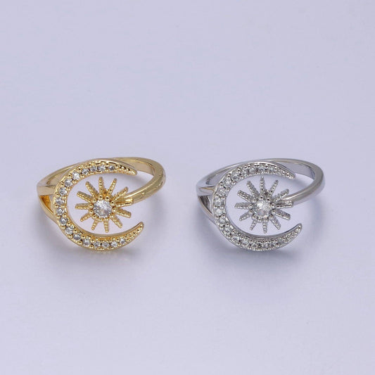 24K Gold Filled Micro Pave Crystal Cubic Zirconia Celestial