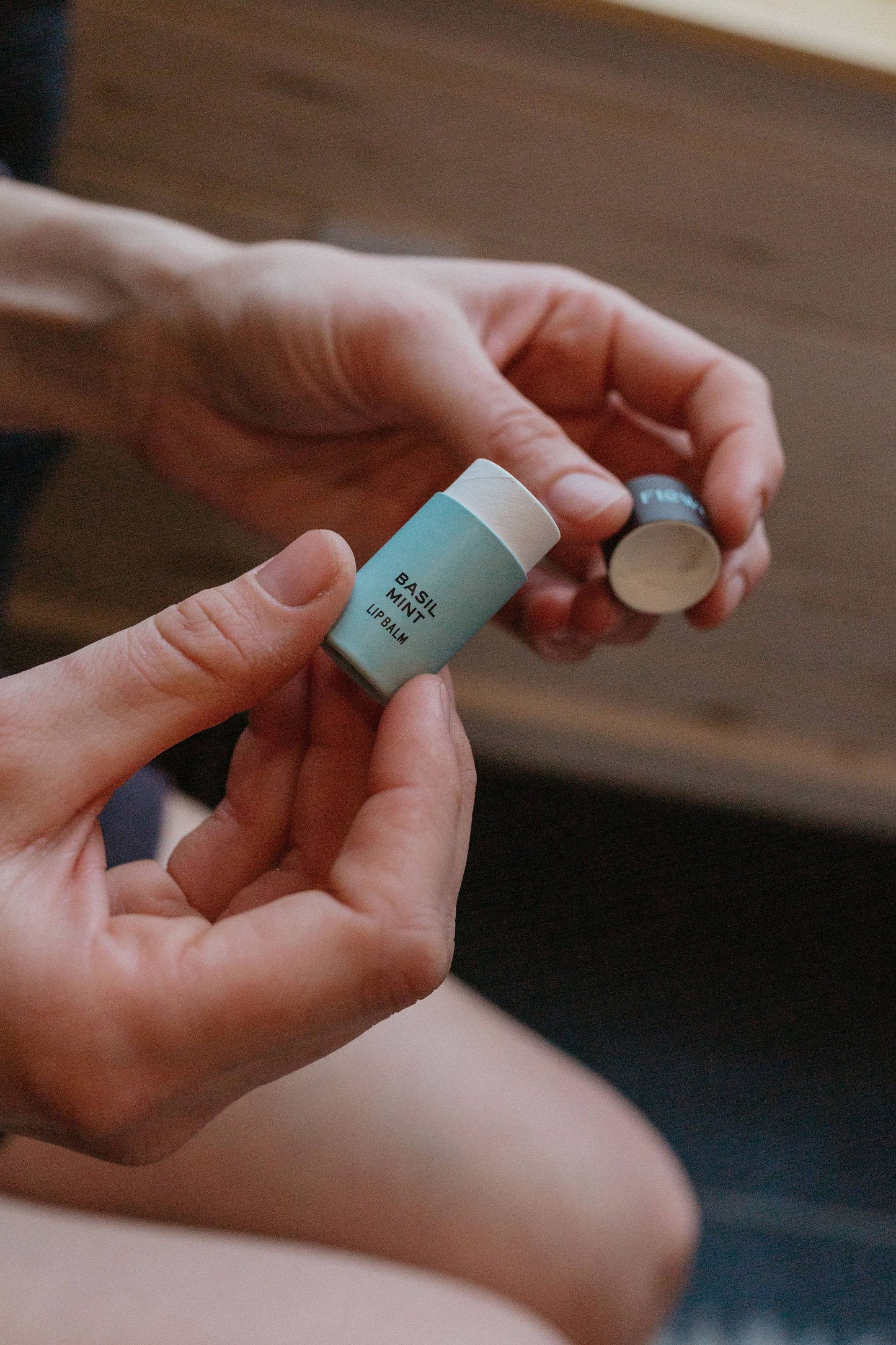 Basil Mint Organic Lip Balm / 0.3 oz Biodegradable Tube