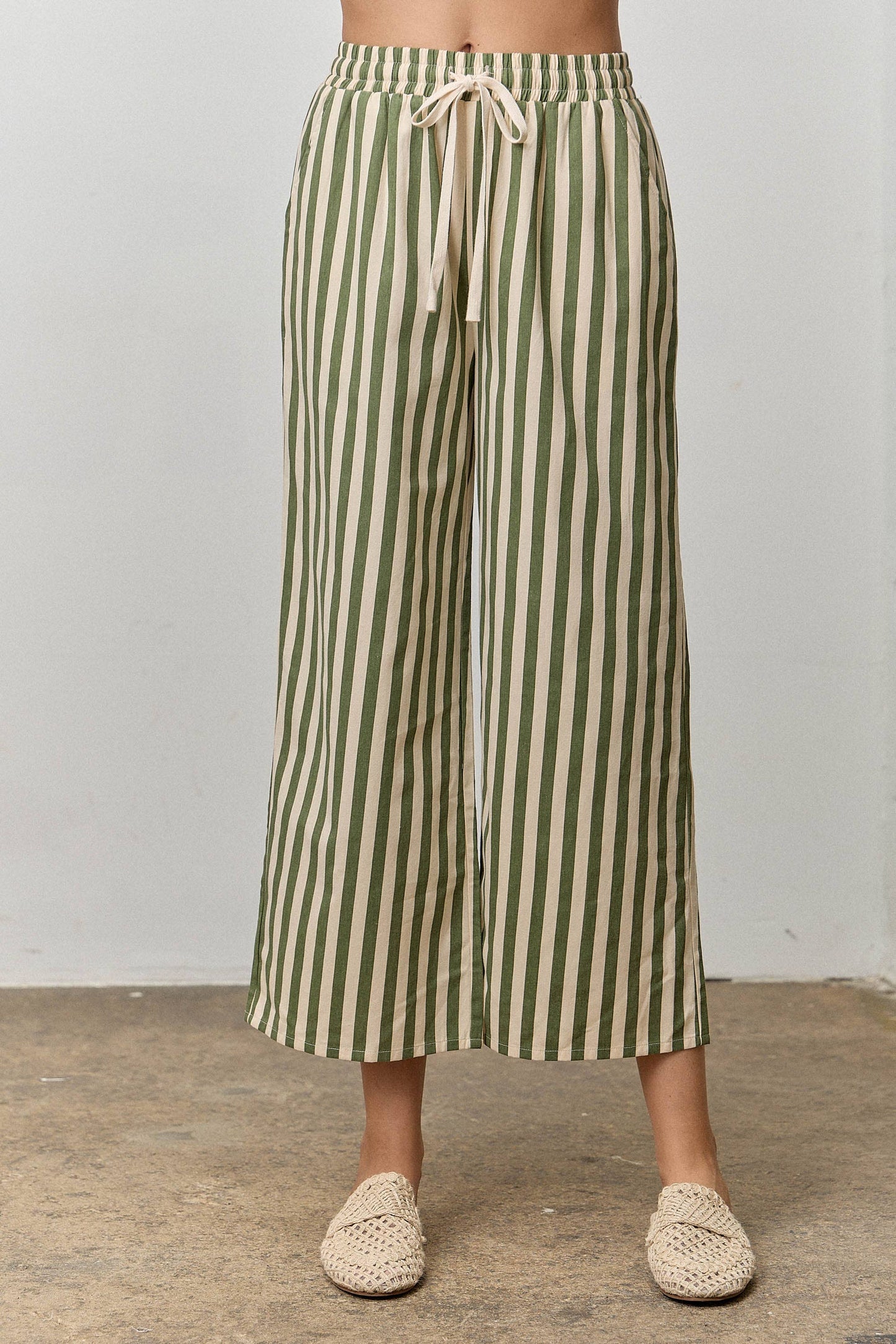 STRIPED DRAWSTRING PANTS