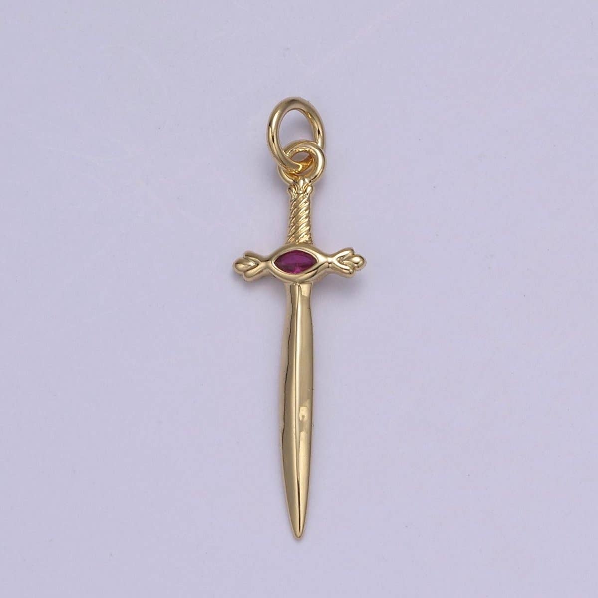 Dainty Dagger Pendant, CZ Sword Knife pendant for Bracelet Earring Necklace 24k Gold Filled Jewelry N-811 - N-814