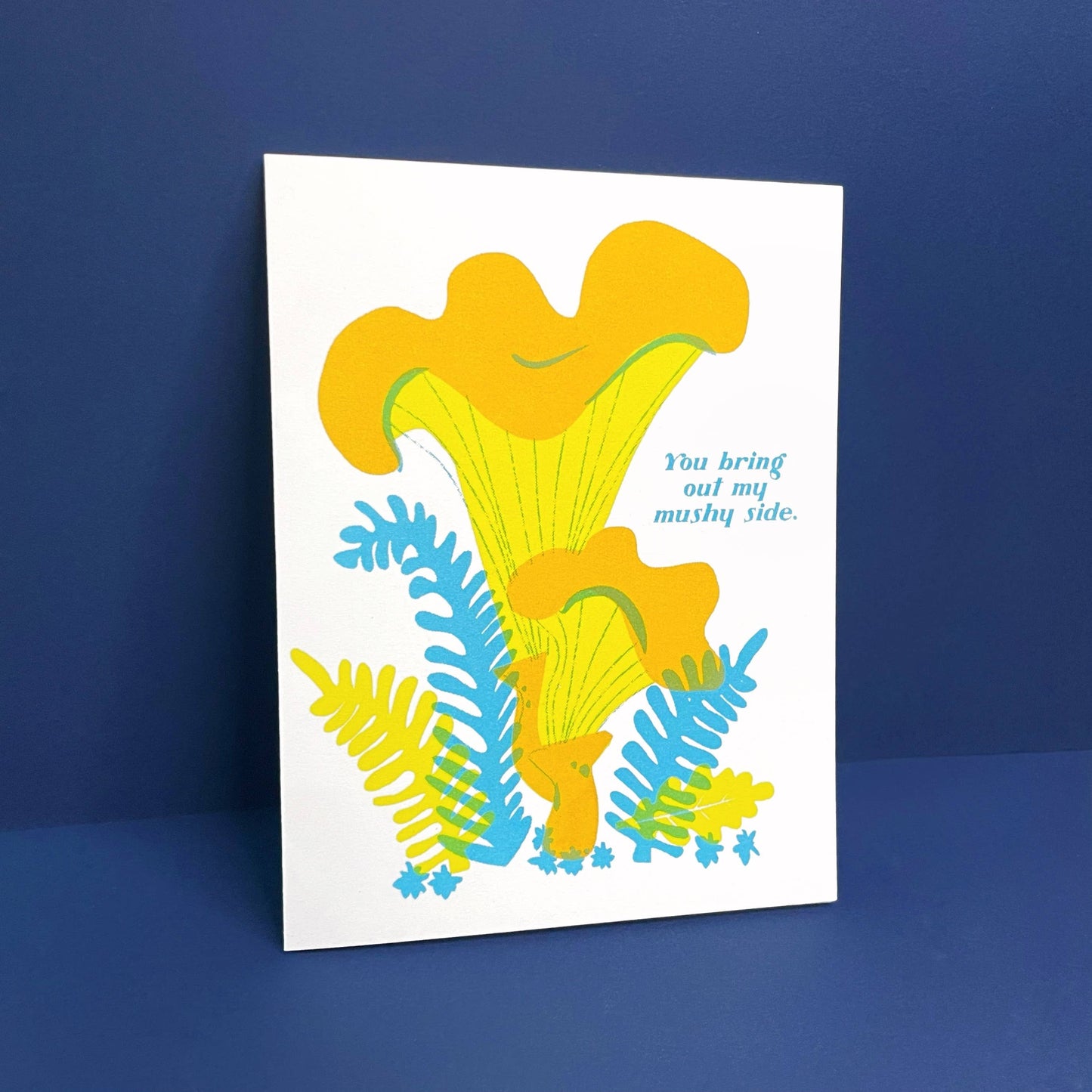 Mushy Love - Mushroom Risograph Greeting Card