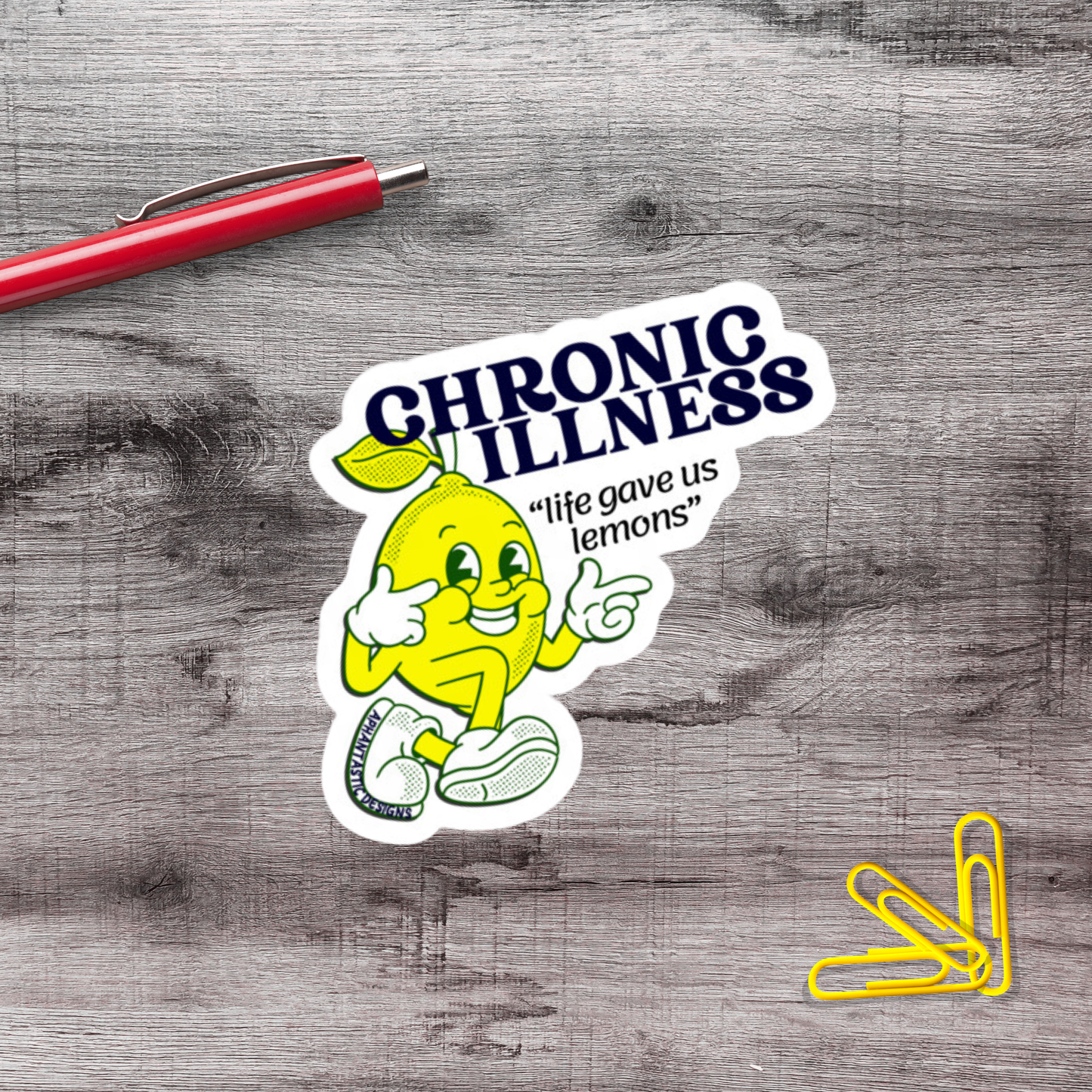 Chronic Illness Lemon Spoonie Vinyl Sticker