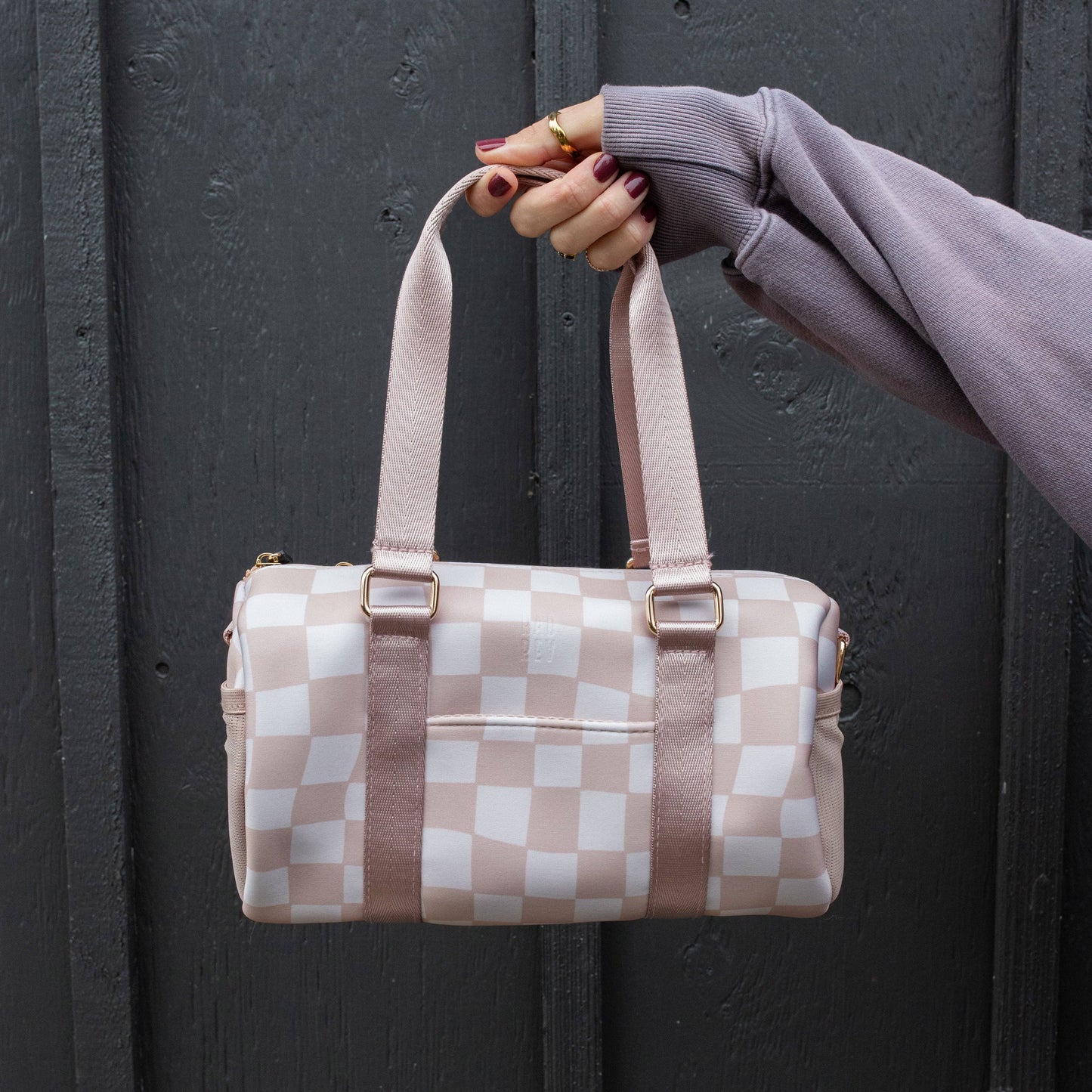 Barrel Bag in Ballet Checkered