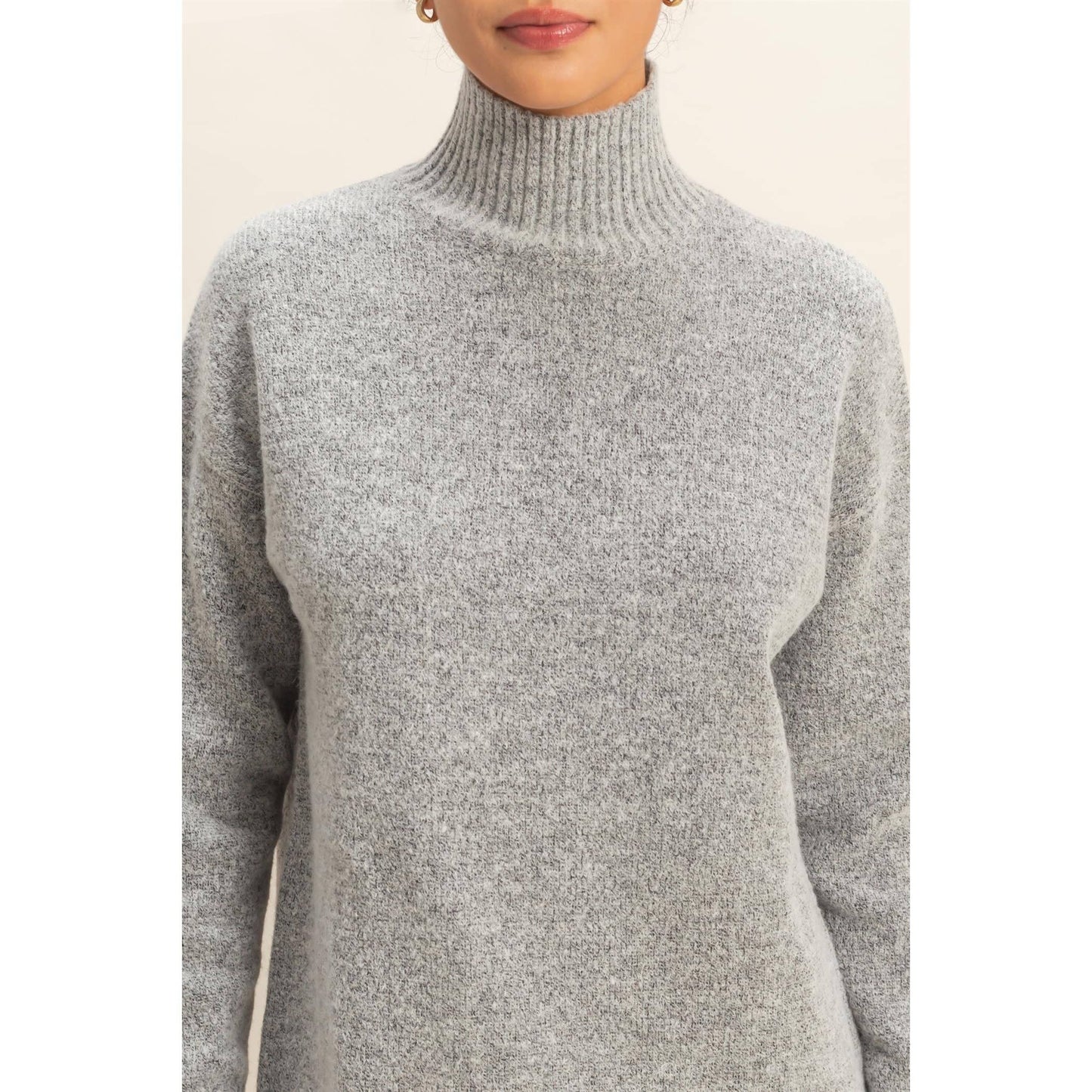 High Neck Sweater Mini Dress