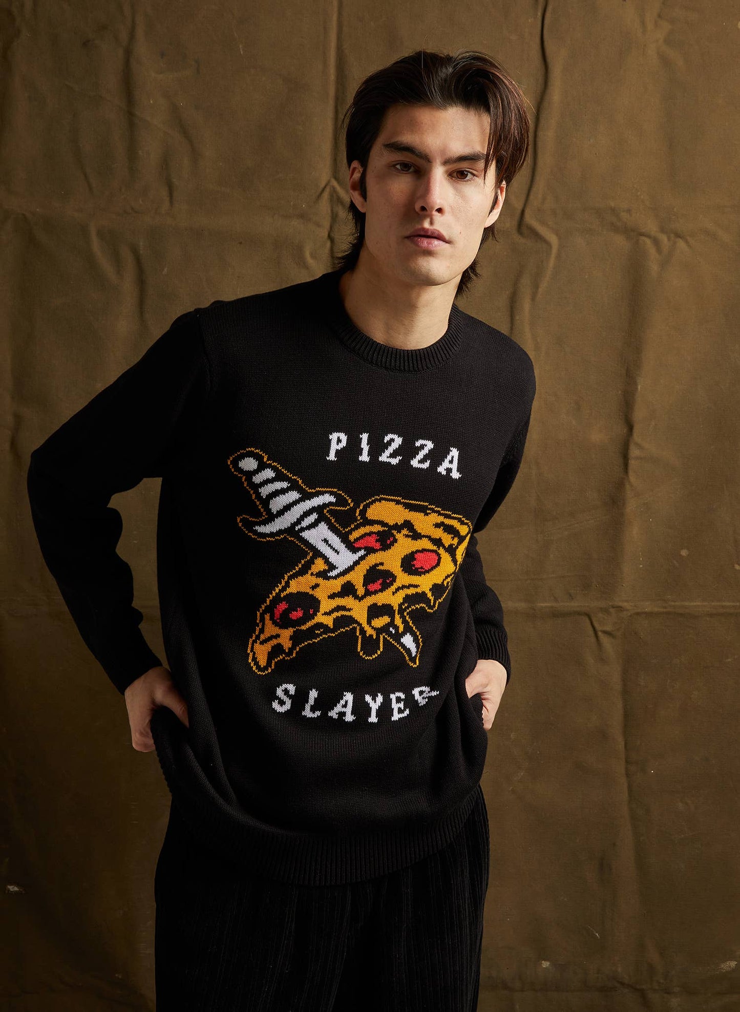 Pizza Slayer Knit Sweater