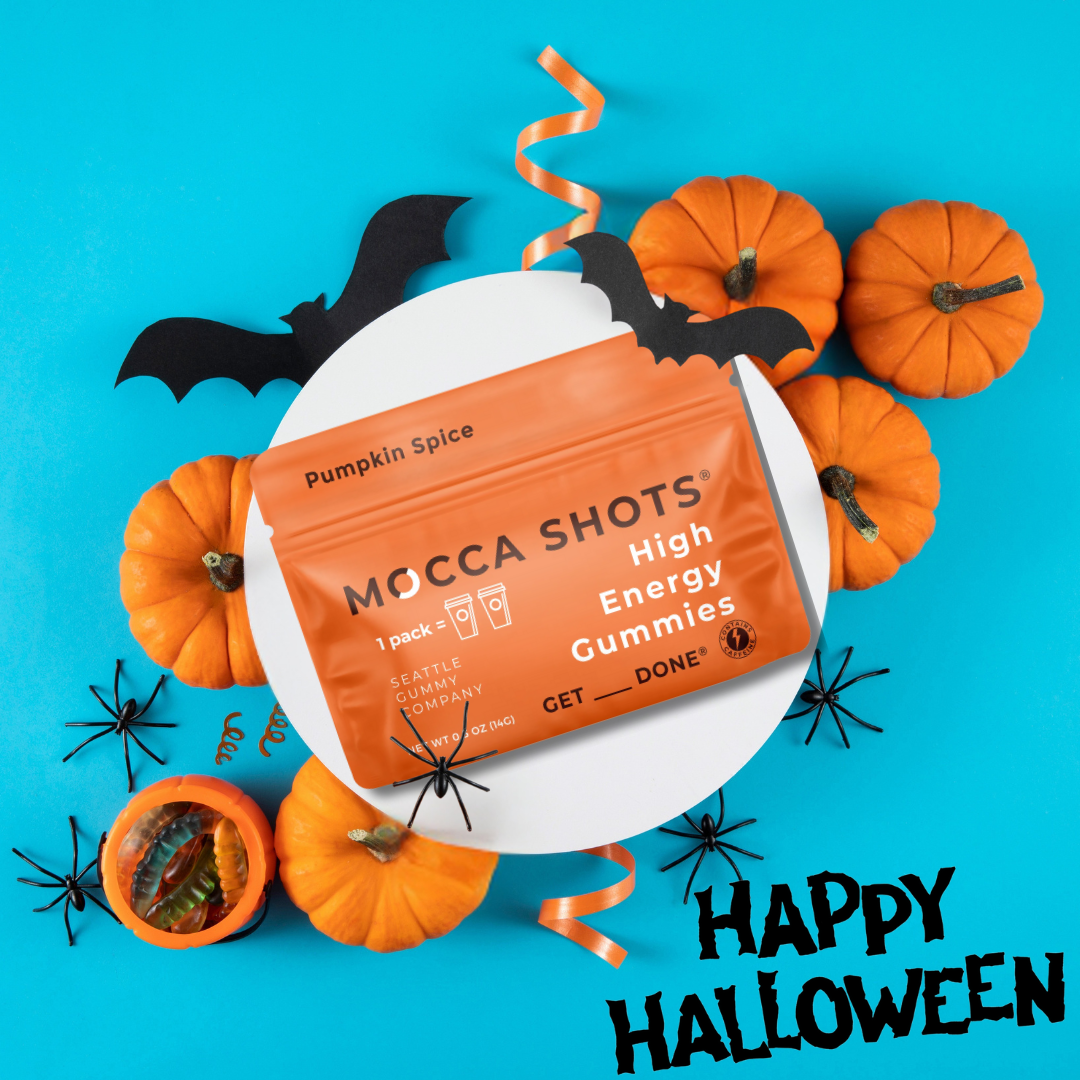 Halloween Mocca Shots Pumpkin Spice Caffeine Gummy | 12-Pack