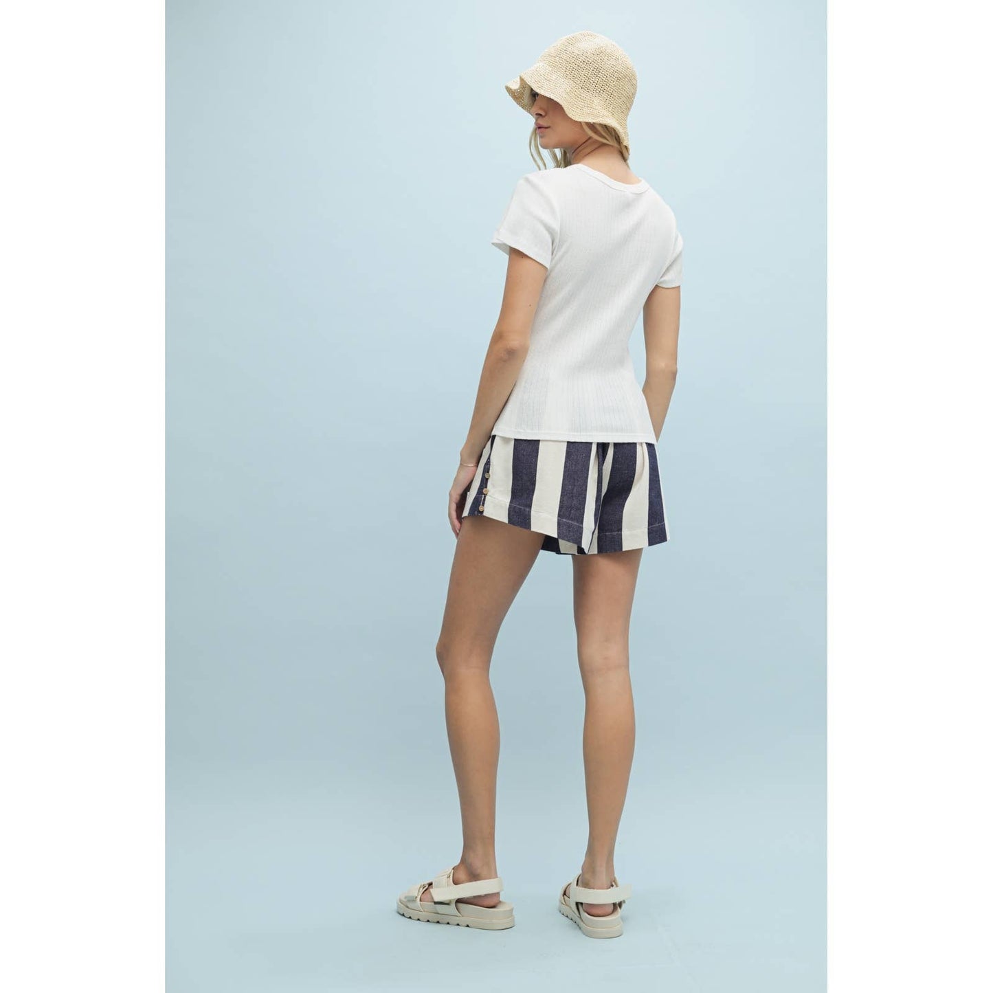 'VACAY' RIBBED KNIT TEE / WL25-10040