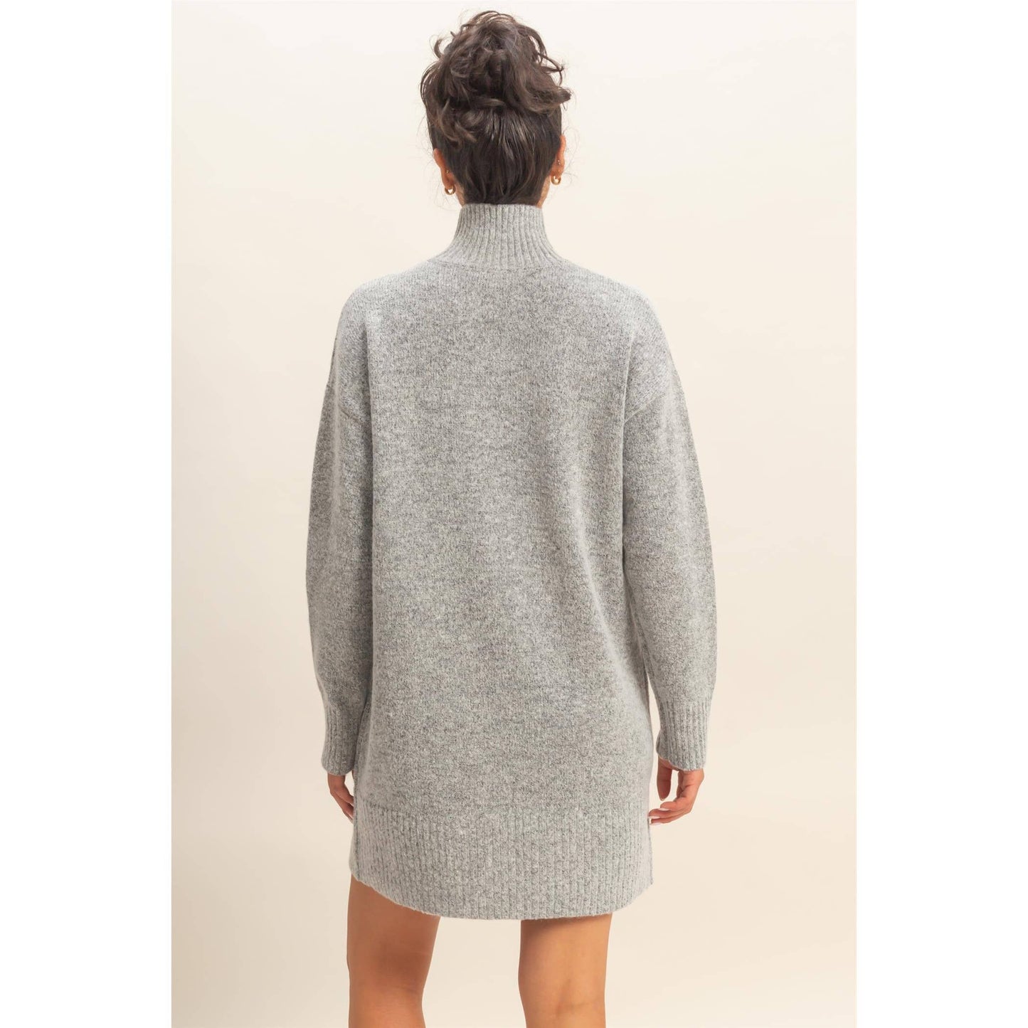High Neck Sweater Mini Dress