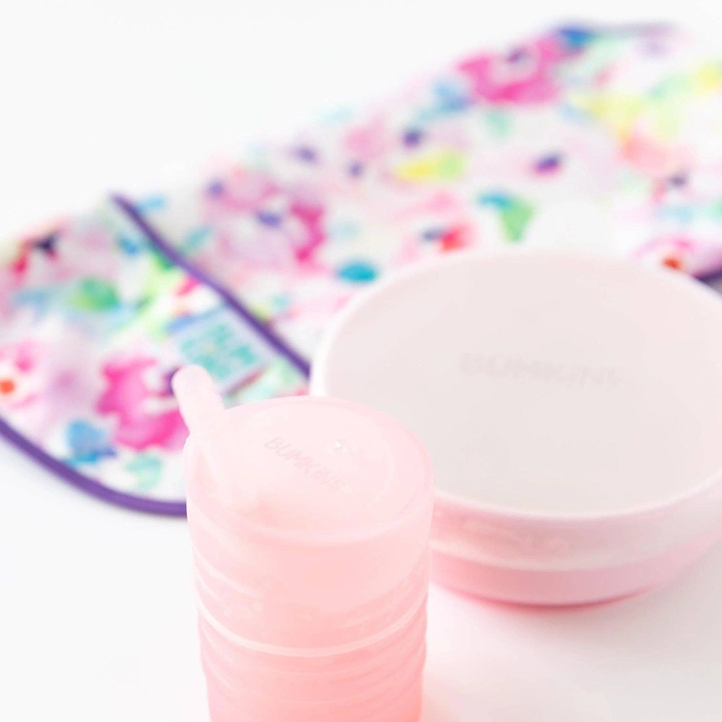 Silicone Straw Cup with Lid: Pink