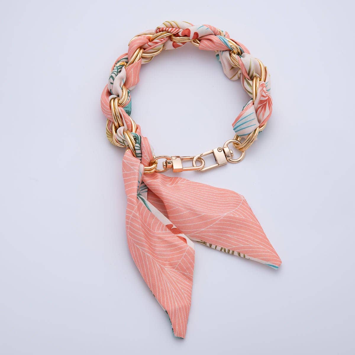 18K Gold Filled Silk Textile Knot Bag Charm Bracelet Keychain Accessories | WB-00156 - WB-00169