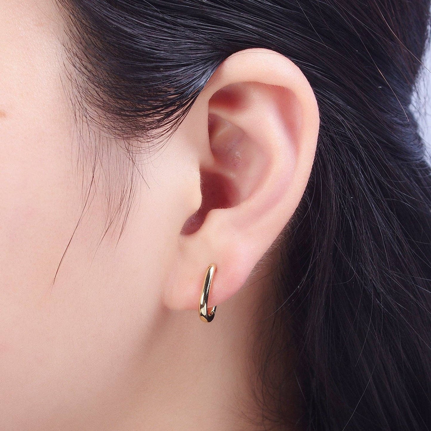 14K Gold Filled Minimalist Earring U Shape Small Hoop Huggie