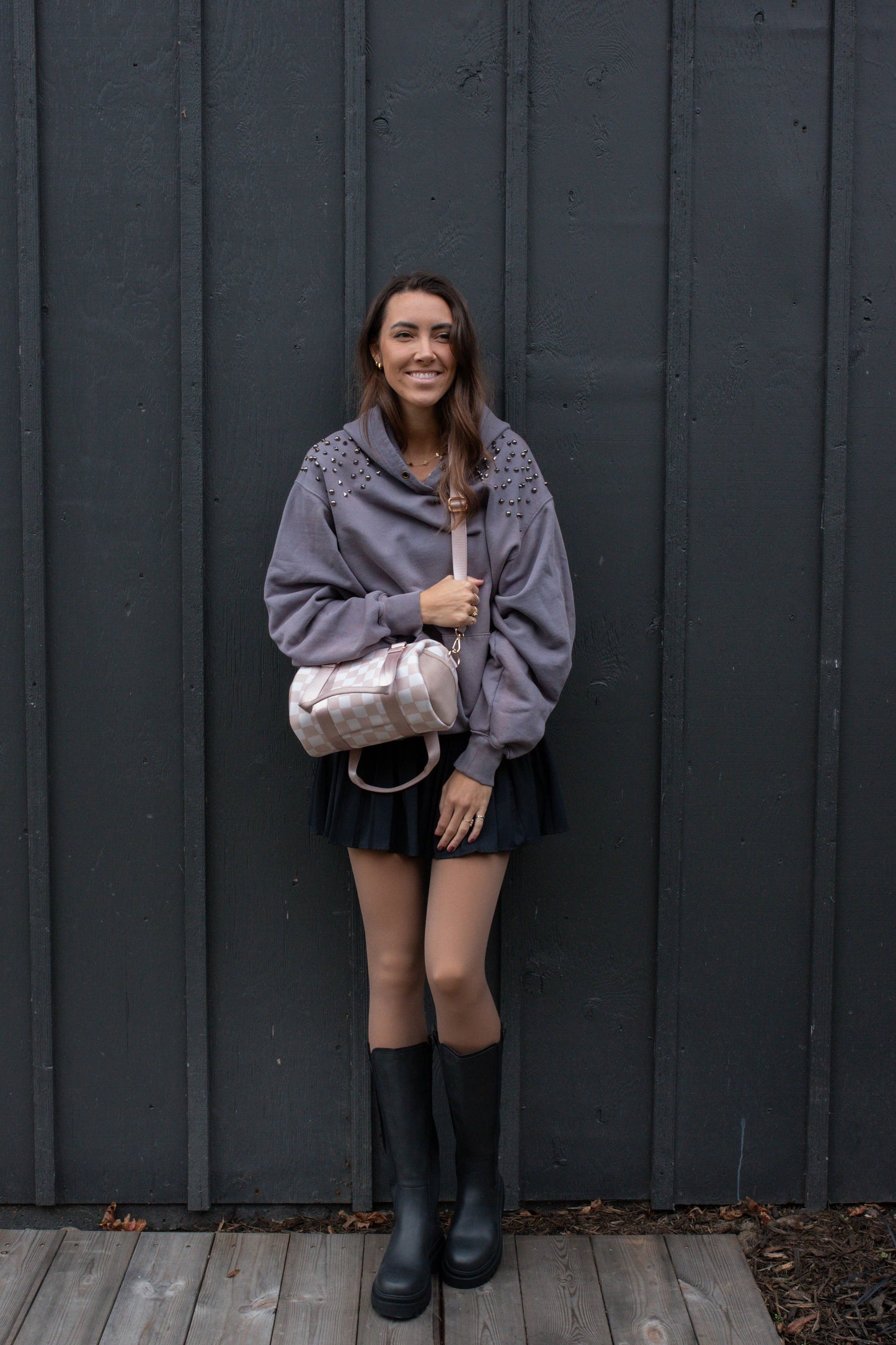 Barrel Bag in Ballet Checkered