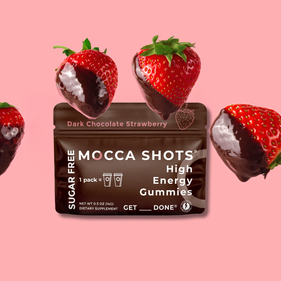 Mocca Shots Energy Gummies SUGAR FREE | 2-Pack, Strawberry