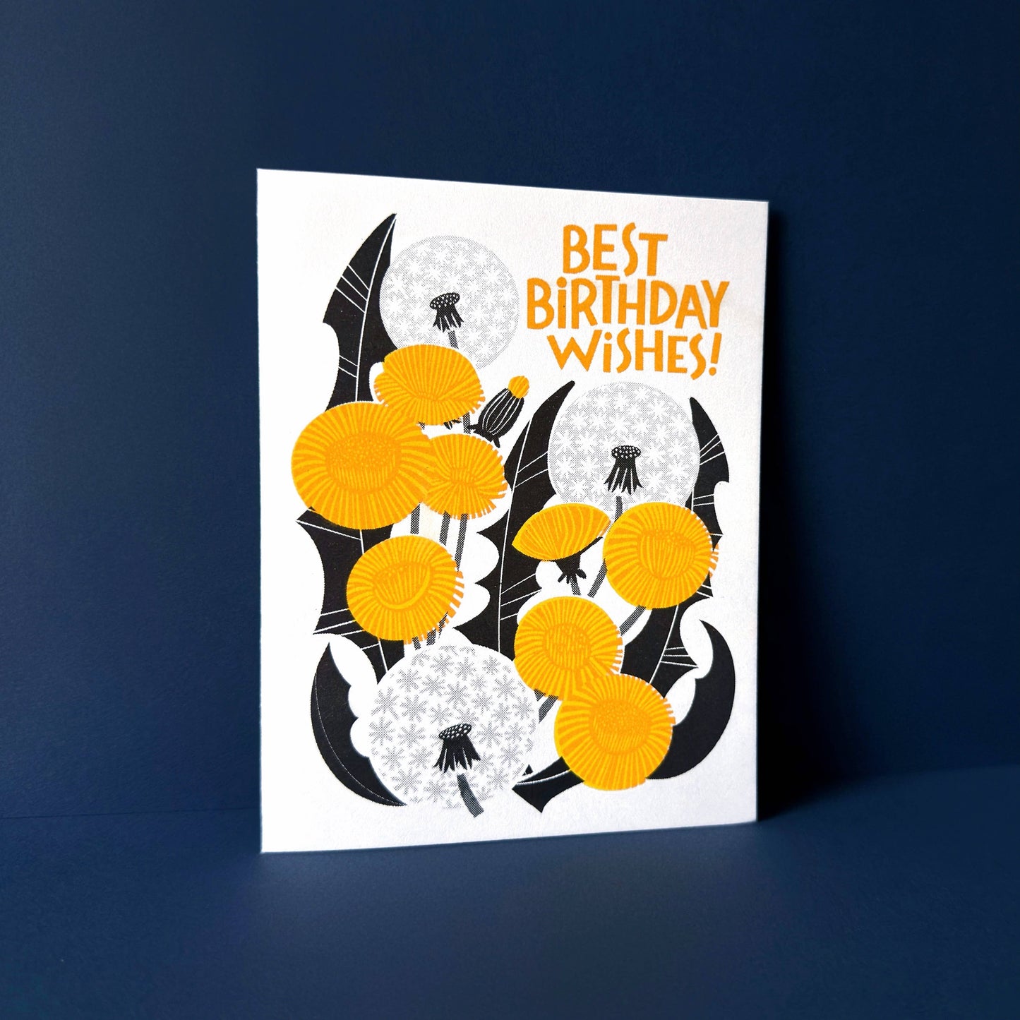 Dandelion Wishes Botanical Risograph Birthday Card