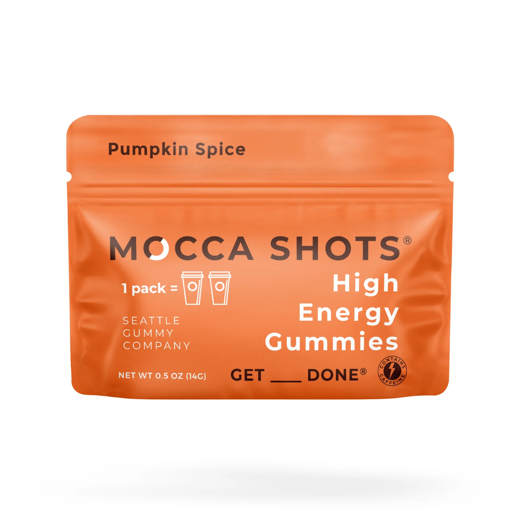 Halloween Mocca Shots Pumpkin Spice Caffeine Gummy | 12-Pack