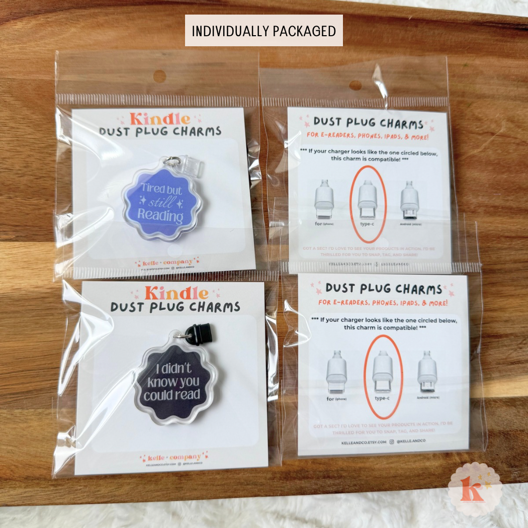 Emotional support Kindle Charm, USB Charm, bookish merch 