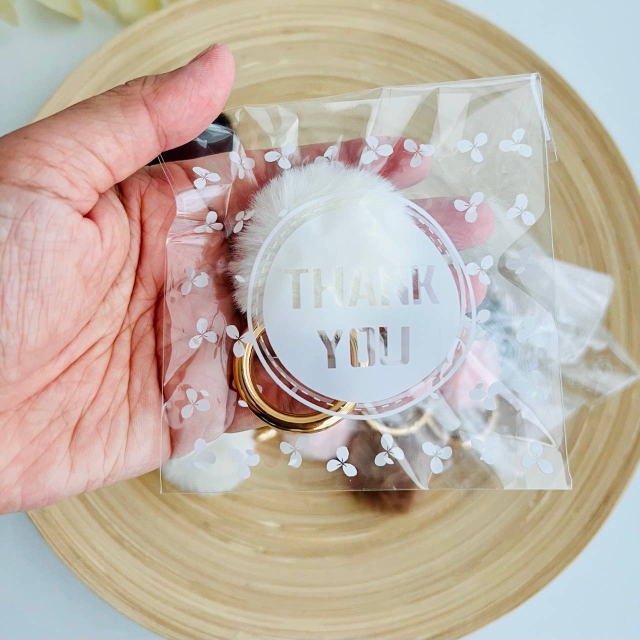 Pom Pom Furry Pouf Mini Keychain Thank You Gift