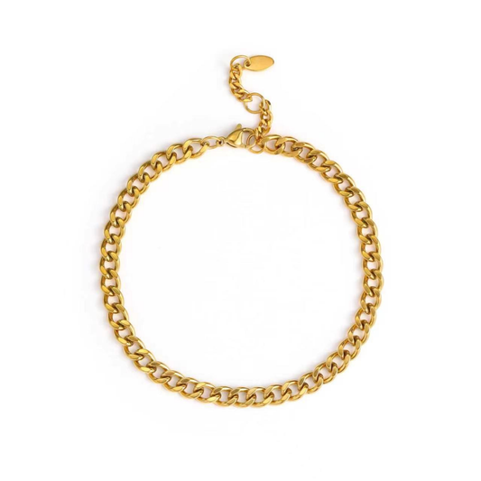 Luxe Cuban Chain Gold Anklet - Tarnish & Water Resistant