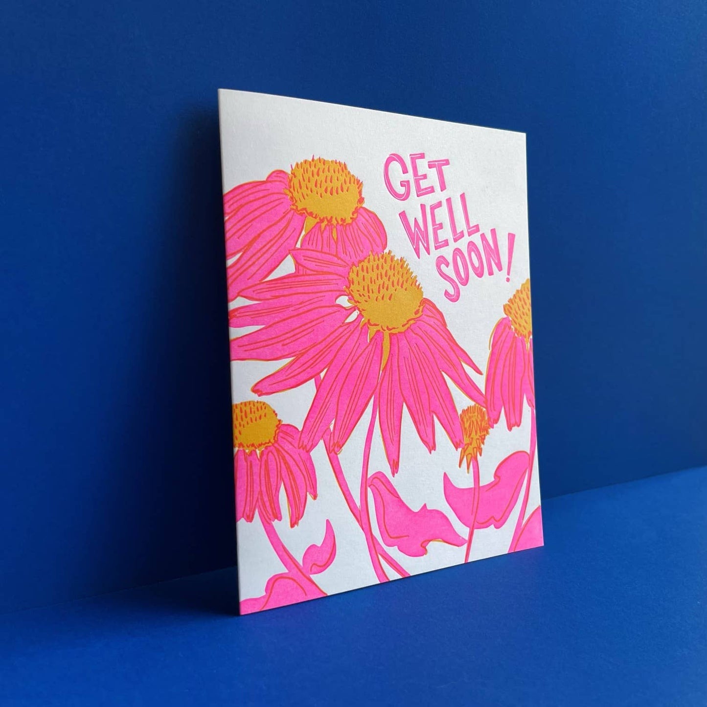Get Well Soon Echinacea  - Get Well Risograph Greeting Card