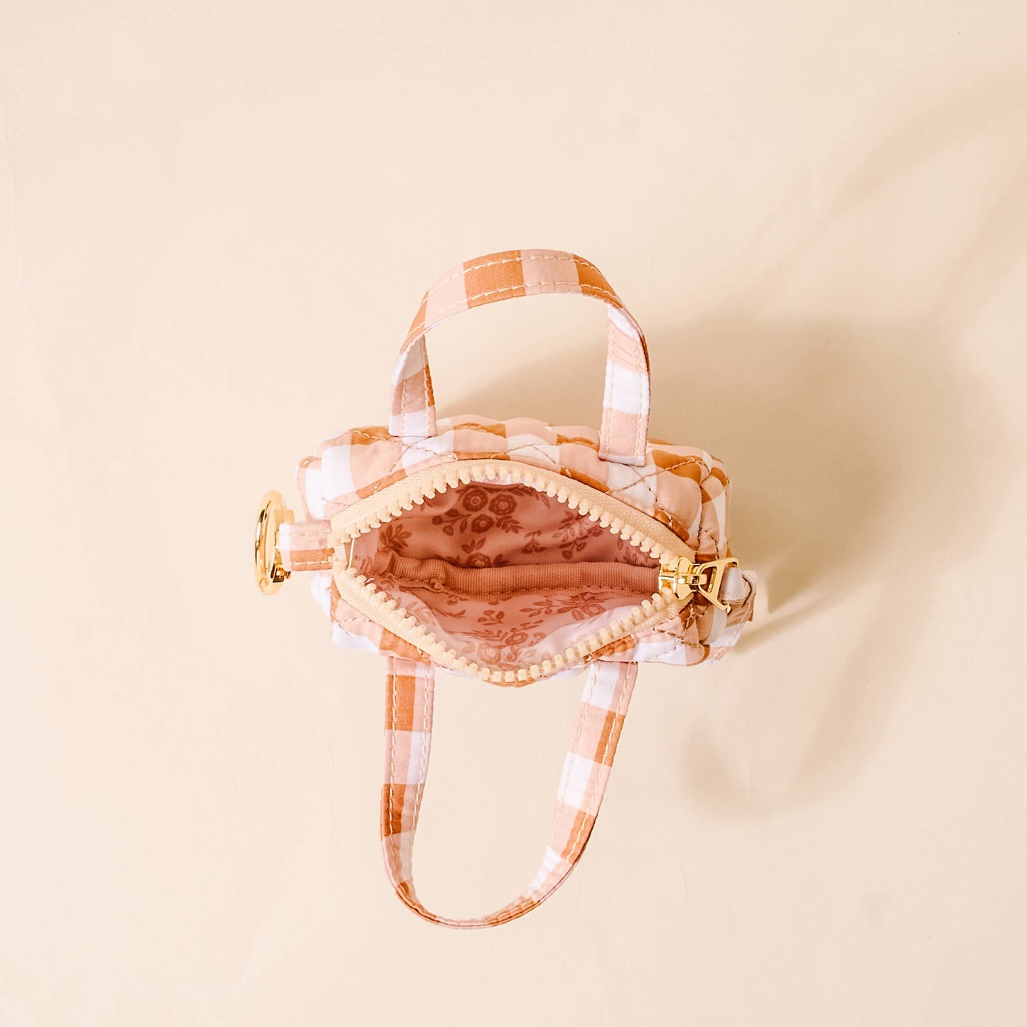 Itty Bitty Duffle Bag Charm-Maple Gingham