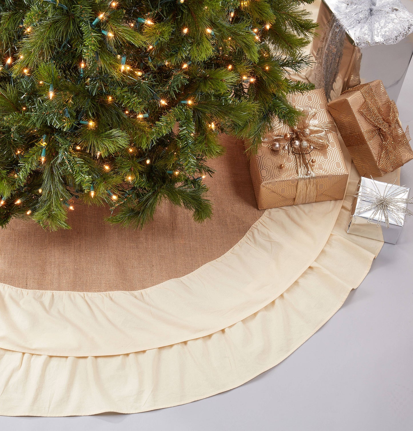 Cotton + Jute Ruffled Tree Skirt