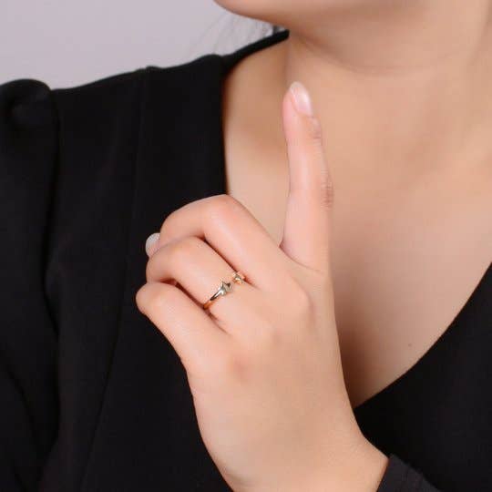 Dainty Star ring, Open Adjustable ring, delicate ring, tiny star ring, minimalist Jewelry Celestial Ring trendy star R-194
