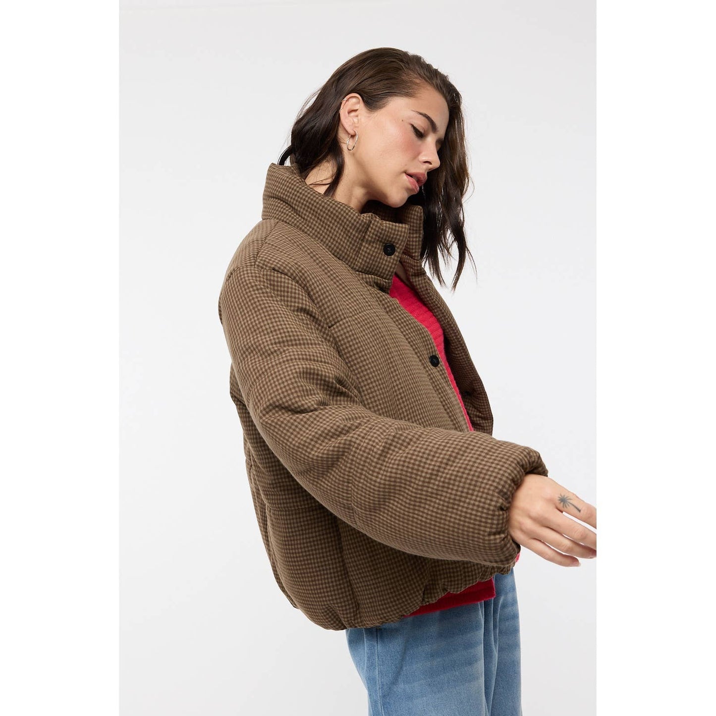 GINGHAM PUFFER JACKET / WL25-11019