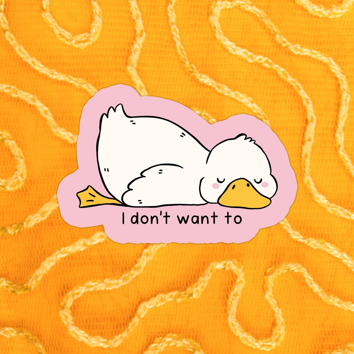Funny Duck goose Tired Lazy Waterproof Vinyl Sticker