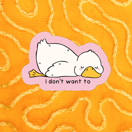 Funny Duck goose Tired Lazy Waterproof Vinyl Sticker