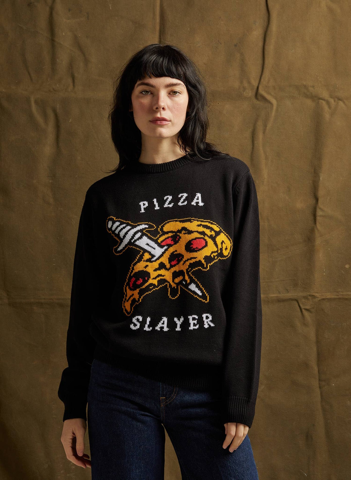 Pizza Slayer Knit Sweater