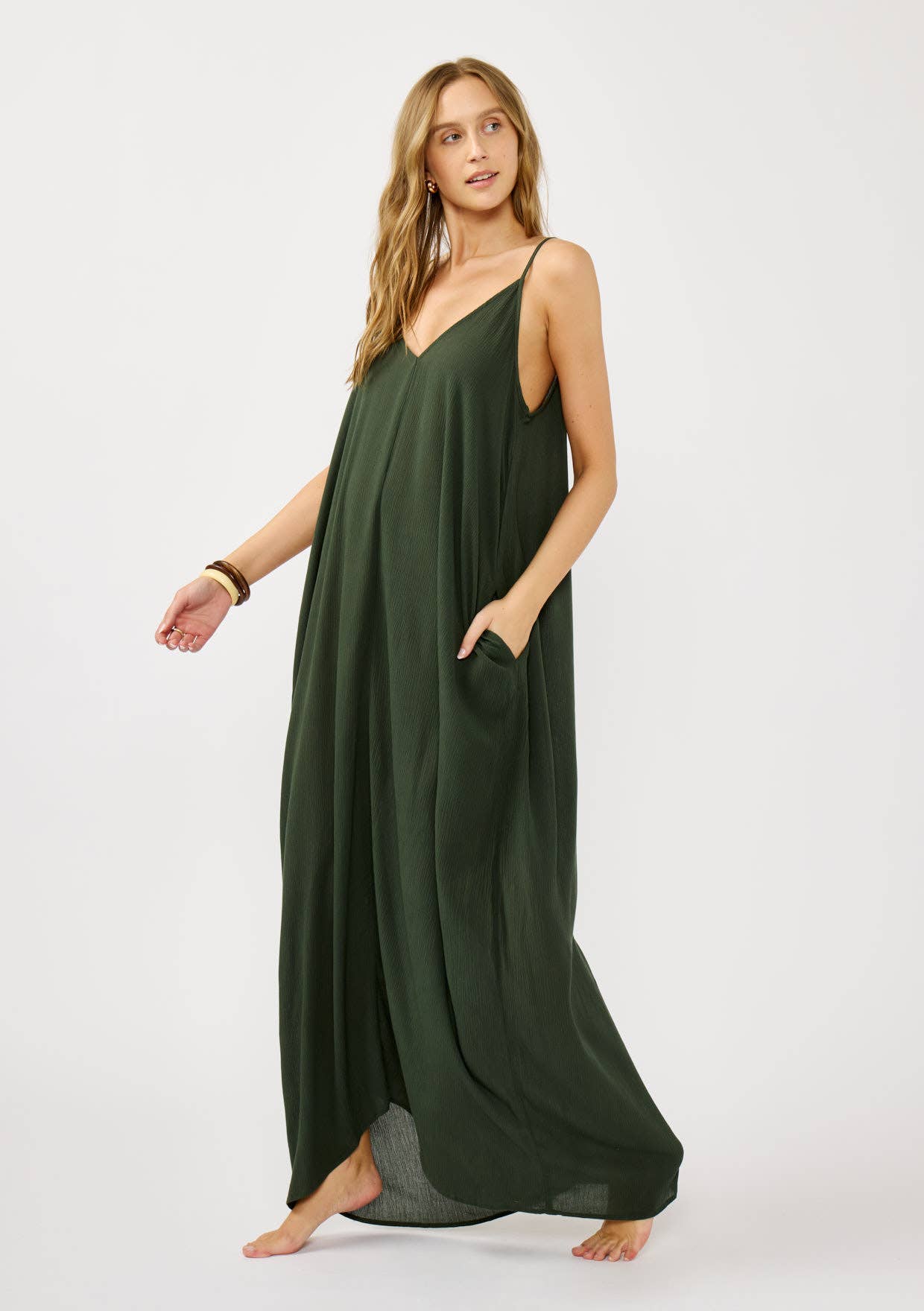 The Original V-Neck Cocoon Maxi Dress with Pockets