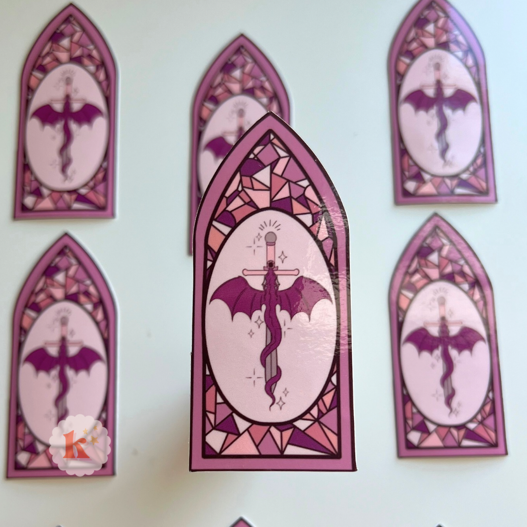 Fantasy book vinyl sticker, bookish stickers, dragon sticker