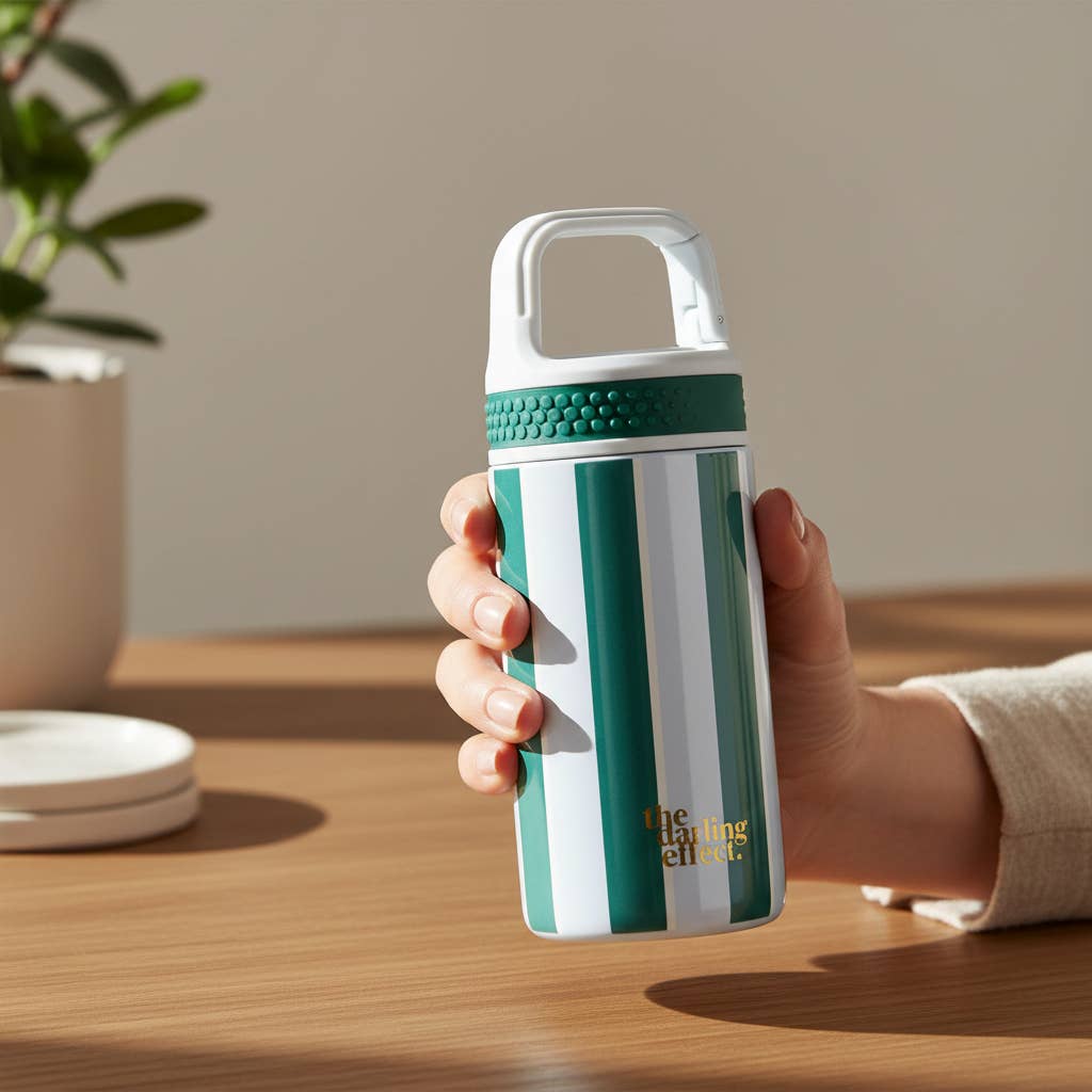 6 oz Lil' Bitty Bottle–Sicily Stripes Teal