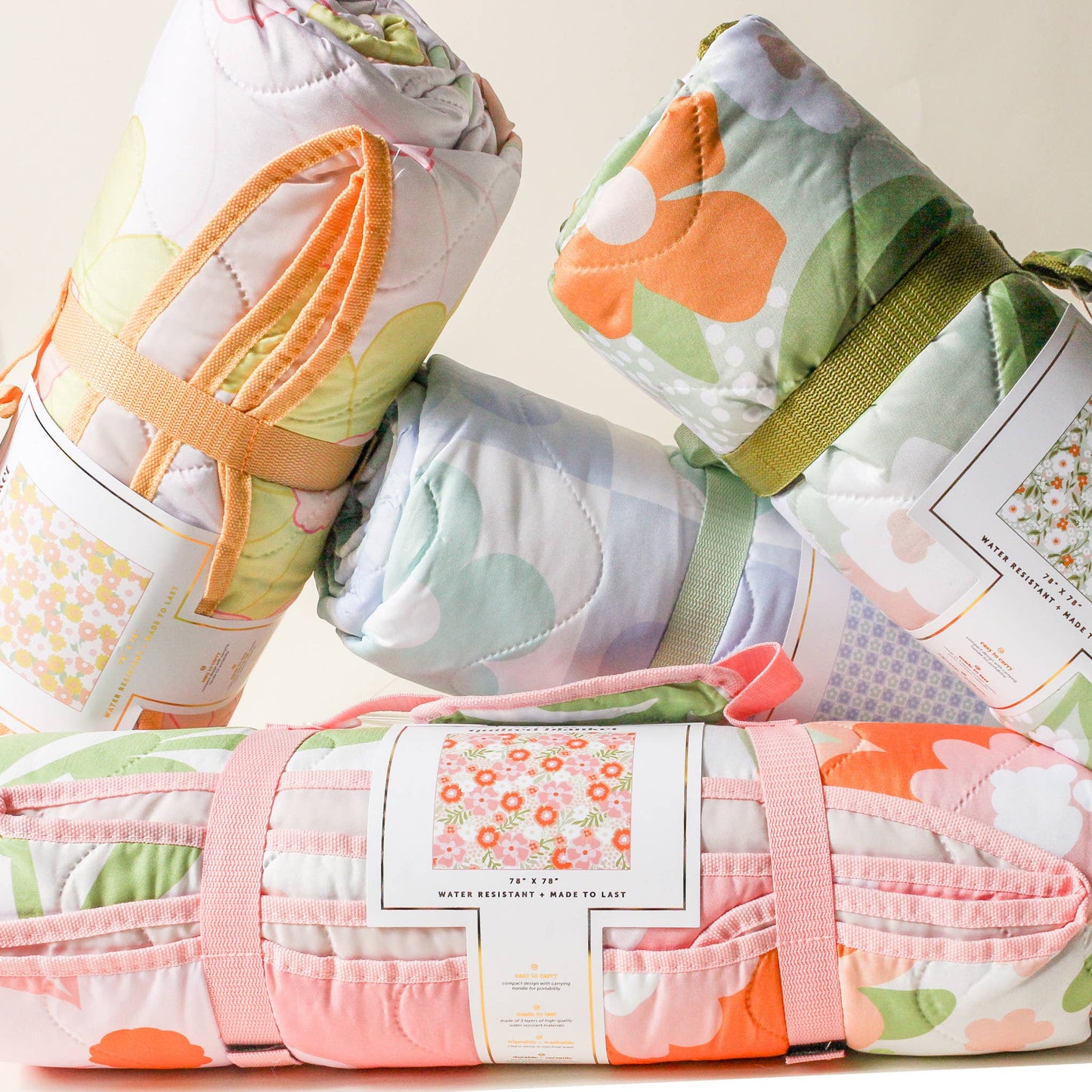 On-the-Go Quilted Blanket-Floral Haven Sage
