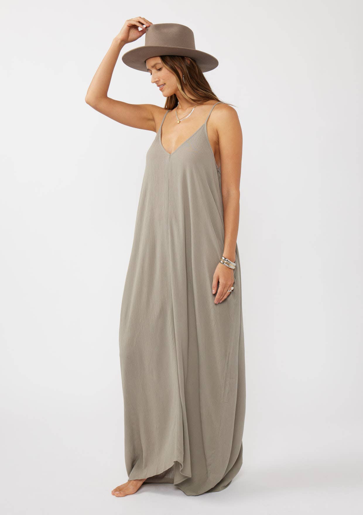 The Original V-Neck Cocoon Maxi Dress with Pockets