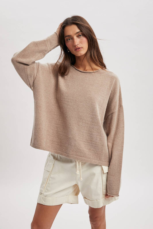 BOAT NECK LIGHTWEIGHT SWEATER / WL25-12396