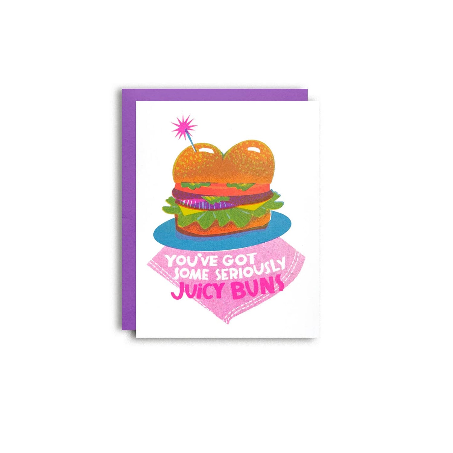 Juicy Buns - Risograph Greeting Card