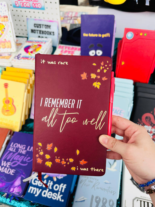 Red All Too Well Notebook