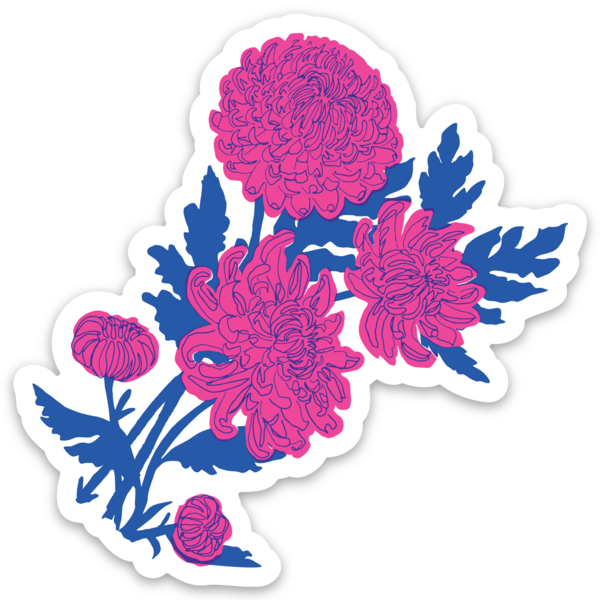 Pink Mums Sticker