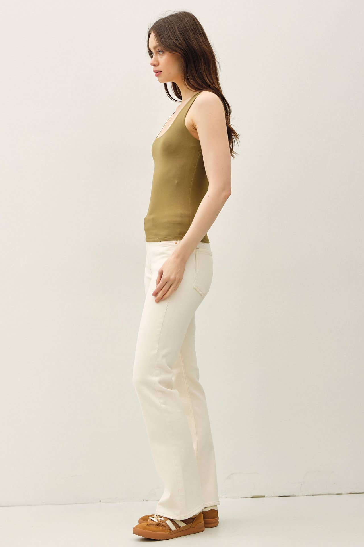 SOFT CORE-DOUBLE LINED BASIC SQUARE NECK TANK