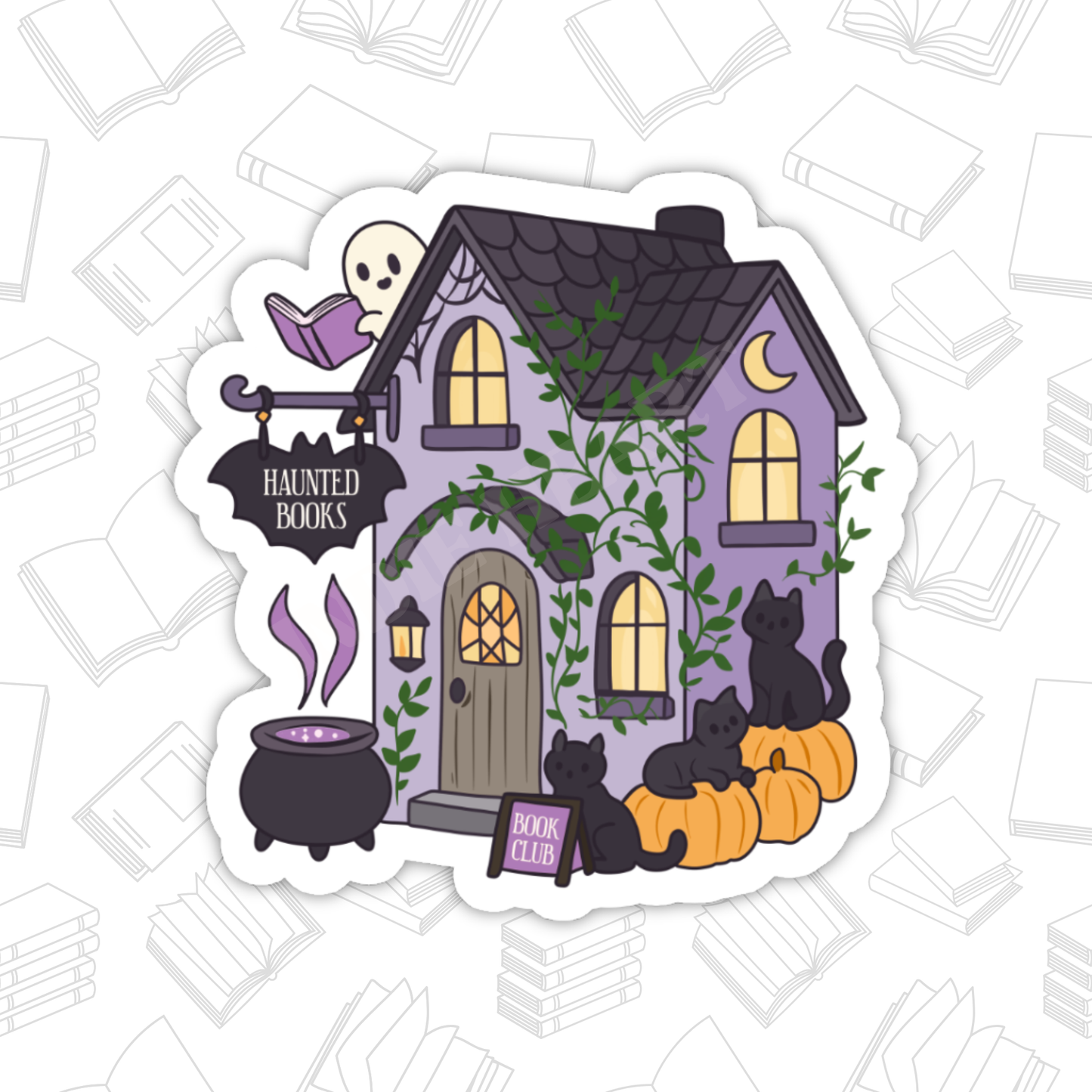 Haunted Book Shop Sticker – Bookish Halloween