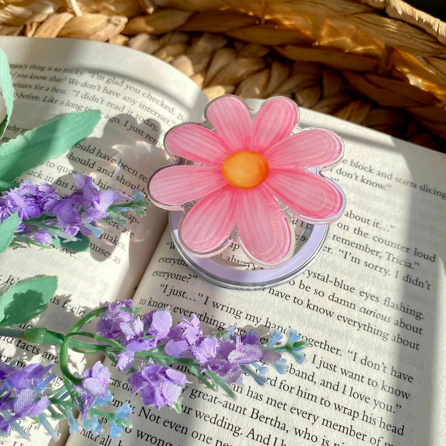 Pink Flower Spring MagSafe Magnetic Phone Kindle Tablet Grip