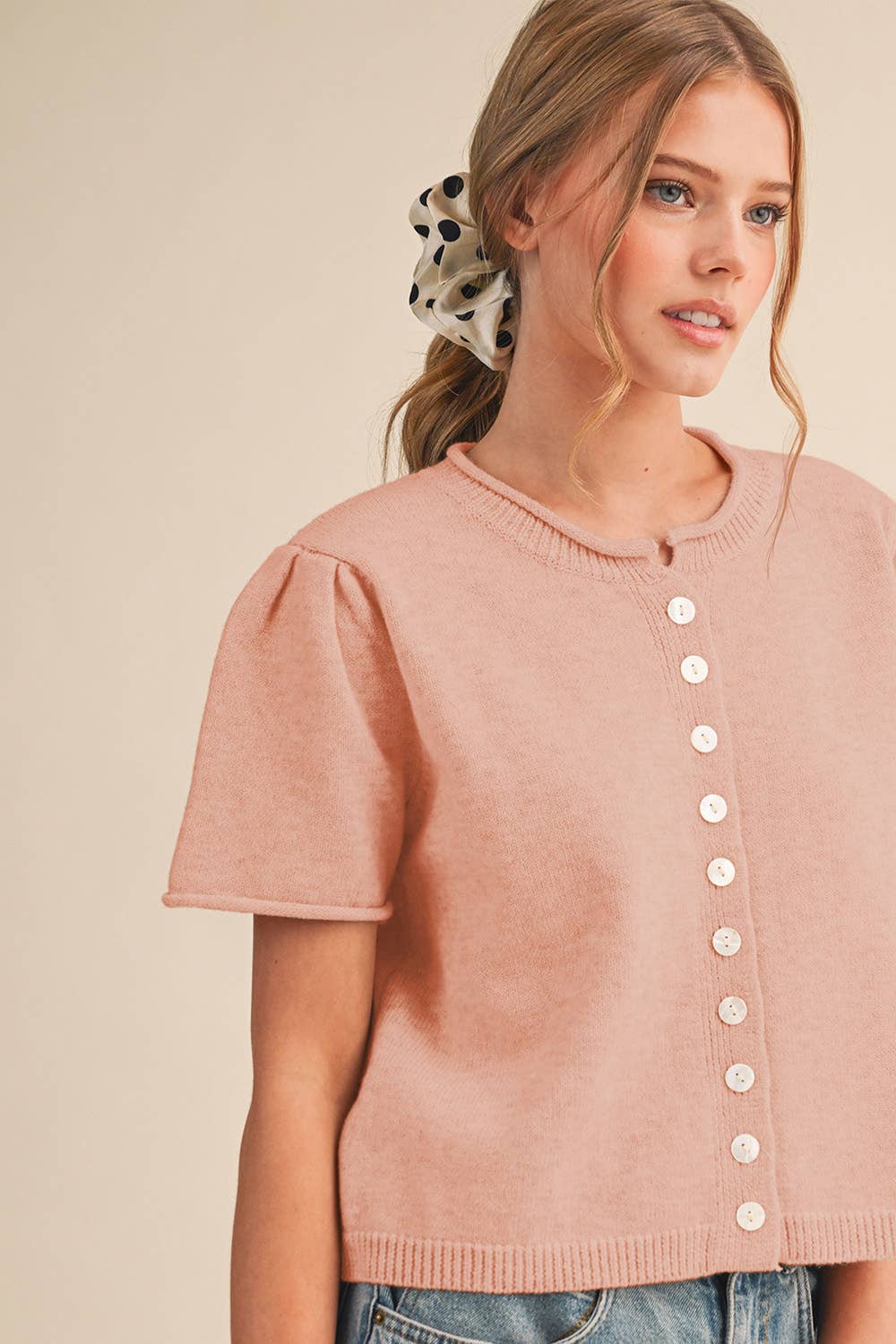 SHORT SLEEVE SWEATER CARDIGAN MSW11297