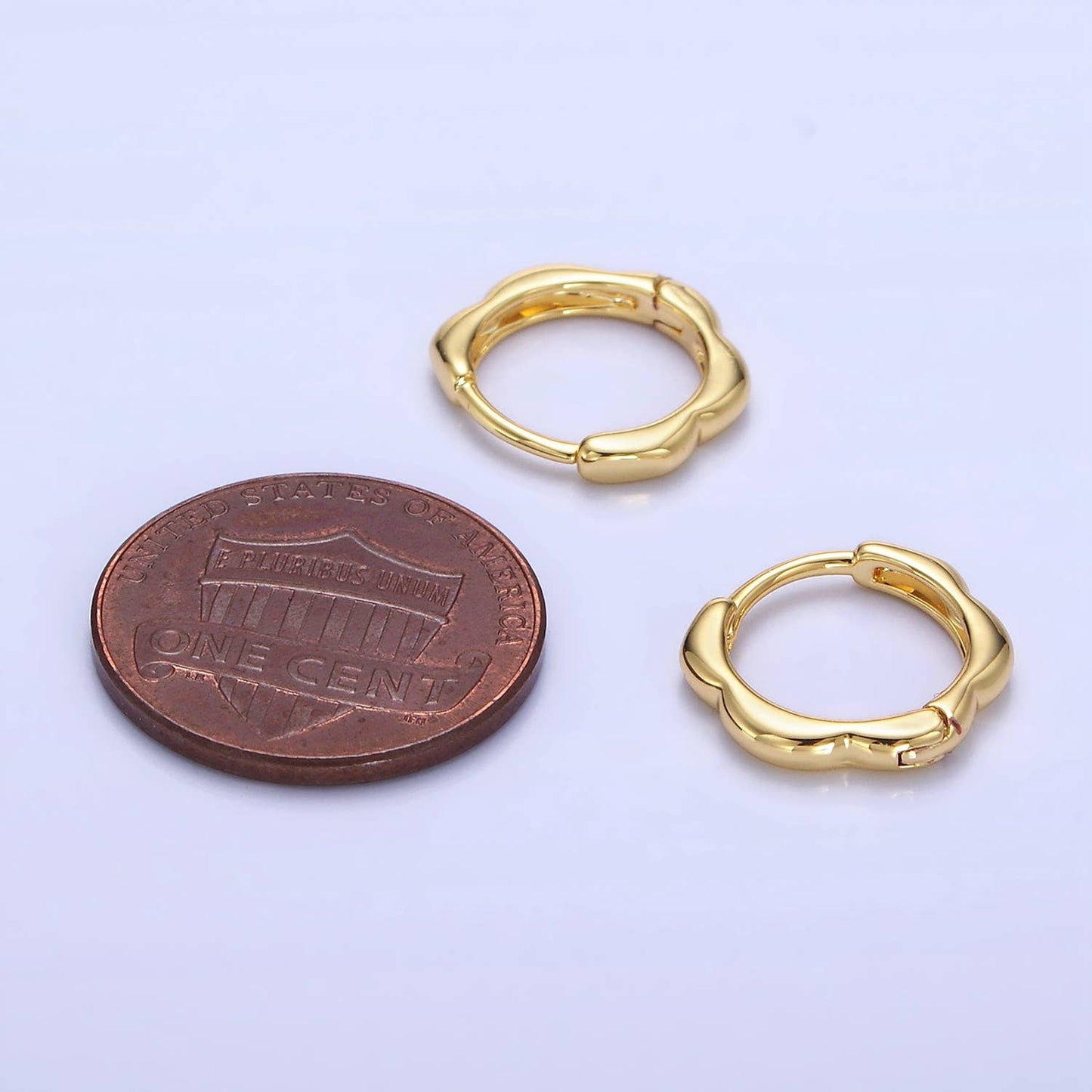 14K Gold Filled 13mm Rounded Huggie Earrings