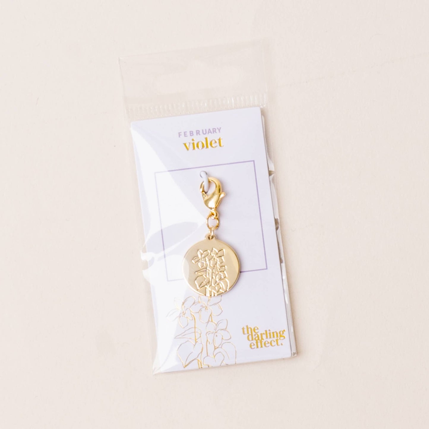 Jewelry Birth Flower Charm Gold-February